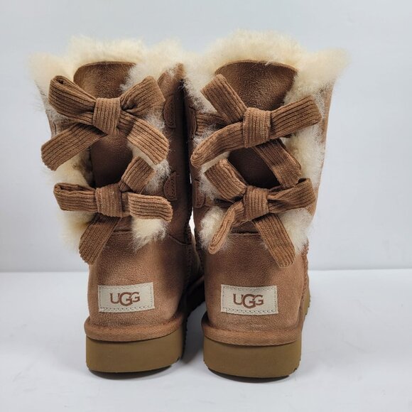 UGG Bailey Bow Corduroy Women's Brown Suede Boots S/N1094312 US Size 7 - Picture 5 of 12
